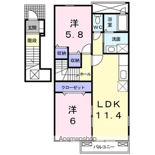 メゾンド・サン Ⅰ【2階】の間取り