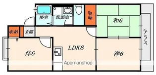鹿芳館【102号室】の間取り