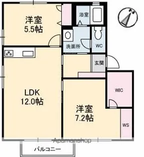 クレ−ル山ノ代 B棟【2階】の間取り