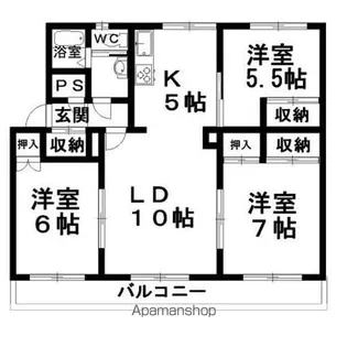 パティオス夕陽ヶ丘Ⅰ【114号室】の間取り