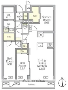 アジールコート都立大学【2階】の間取り