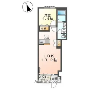 ミ・カーサ河辺B【1階】の間取り