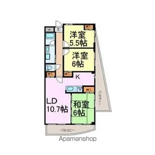 ローズガーデン楠元【3階】の間取り