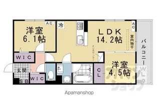 アレ・デ・フルール西向日駅前 北棟【3階】の間取り
