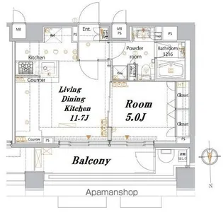 メイクスデザイン高田馬場【6階】の間取り