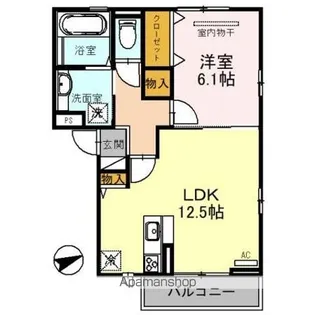 メルベーユ紀ノ国【205号室】の間取り