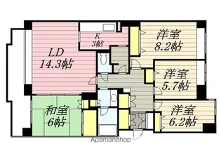 グロワール円山【11階】の間取り