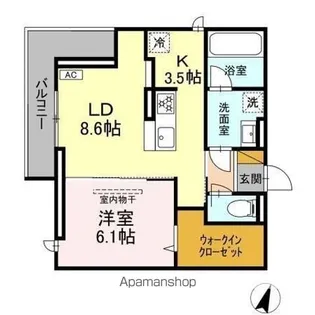 リシェスみのり台 A・B・C A棟【3階】の間取り