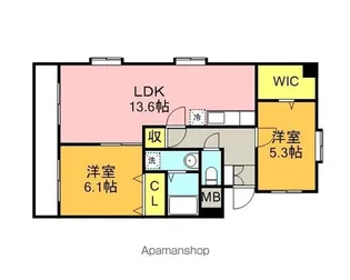 イーストコート箱崎【2階】の間取り