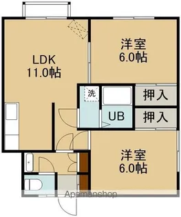 コーポとちぎ【101号室】の間取り
