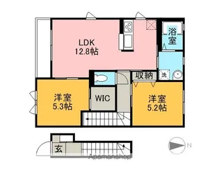 ディアコート六・七番館【7-201号室】の間取り