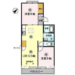 サンパークハイツ【1階】の間取り