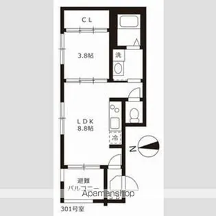 ハーモニーテラス愛知町Ⅱ【3階】の間取り