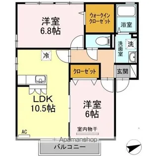 ディアコート K B棟【2階】の間取り