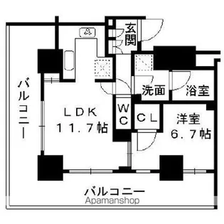 グランアルト天神タワー【3階】の間取り