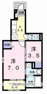 プラティーヌ Ⅰ【105号室】の間取り