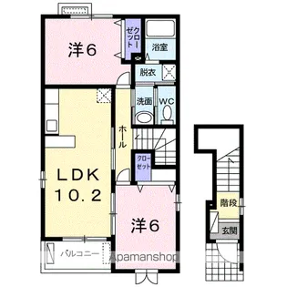 リバーサイド パイナス【2階】の間取り