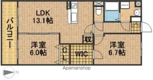 クレイドルステージ初生【4階】の間取り