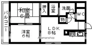 ロッキー猪子石【102号室】の間取り