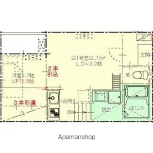 Urban Heim NAKAMURA【201号室】の間取り