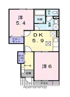 コーポことぶきC【1階】の間取り