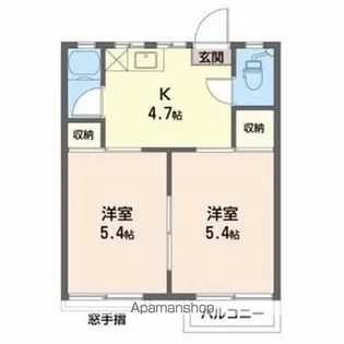 コーポ田中B【2階】の間取り