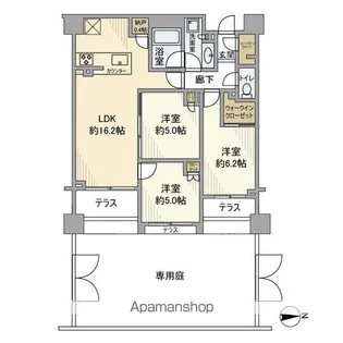 クレヴィア成城【1階】の間取り