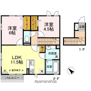 LA PRINTEMPS(ラプランタン)【2階】の間取り