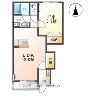 ルミエール・エス【1階】の間取り