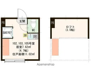 1Rの間取り画像