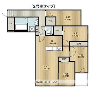 ヴォーネン旭山公園通【4階】の間取り