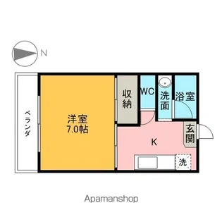 メモリアルハイツA【205号室】の間取り