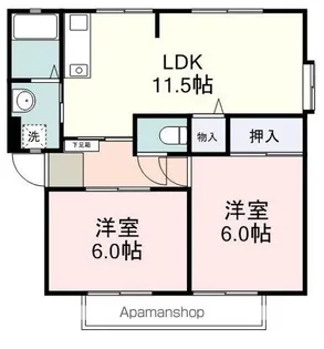 サンビレッジ静岡D【1階】の間取り