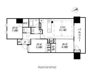 ユニハイム大津におの浜【1404号室】の間取り