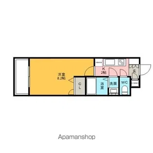 NO60 V−TOWER天神【21階】の間取り