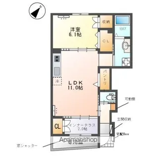 1LDKの間取り画像