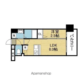 LUXE玉造南【7階】の間取り