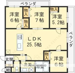 MESSAGE苦楽園三番町【1階】の間取り
