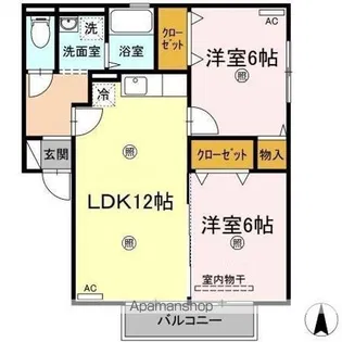 カンファタブル A棟【2階】の間取り
