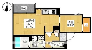 GRANDTIC 平井(グランティック ヒライ)【103号室号室】の間取り