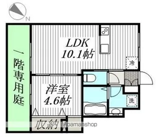 シュービル山手【1F号室】の間取り