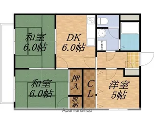 グリーンハイツ高羽【401号室】の間取り