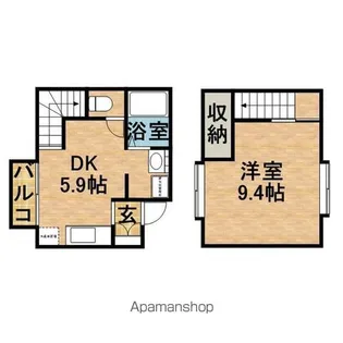 静岡県浜松市中央区富塚町【テラスハウス】の間取り