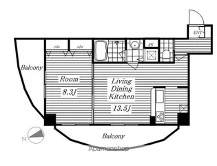 さくらHILLSリバーサイドEAST【805号室】の間取り