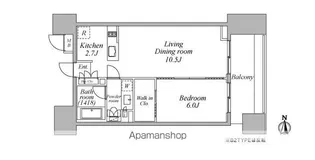 レジディア芝浦KAIGAN【4階】の間取り