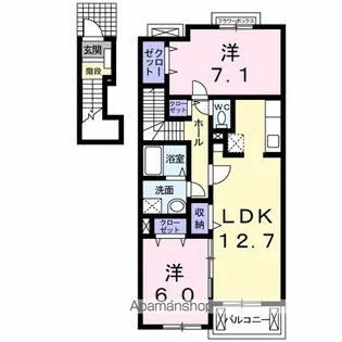 アンソレイエ【2階】の間取り