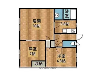 グランディール壱番館【202号室】の間取り