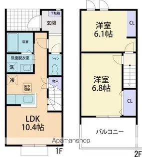 ルピナス(LUPINUS)B【102号室】の間取り