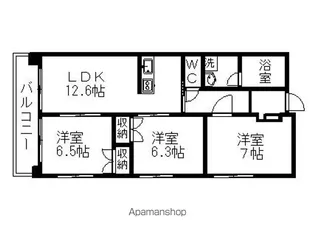 グランドゥール稲川【2階】の間取り