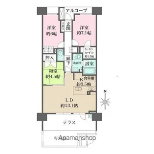 BELISTA茶屋ヶ坂【1階】の間取り